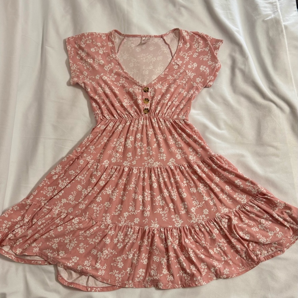 No Boundaries Pink Floral Dress